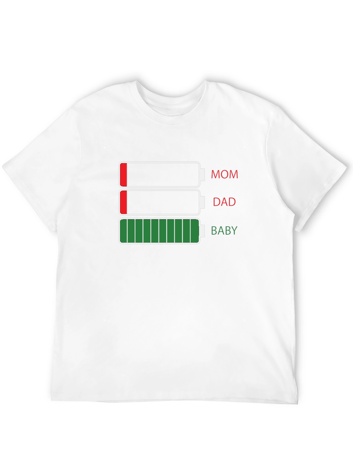 Funny Family Battery T-Shirt - Mom Dad Baby
