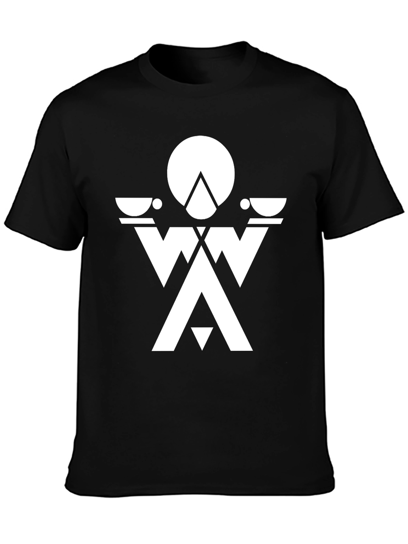 Abstract Geometric Graphic Tee - Black
