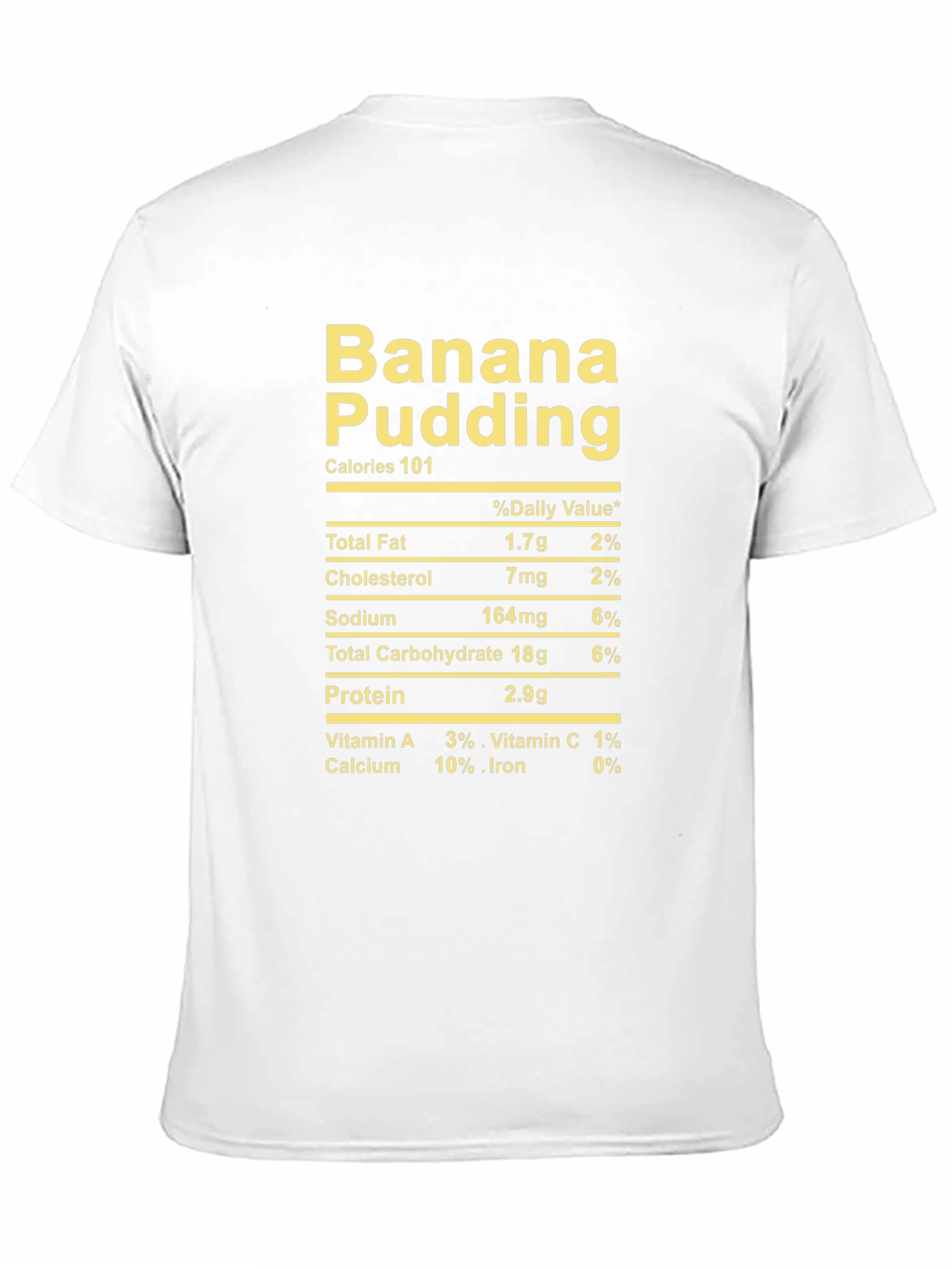 Banana Pudding Nutrition Facts Novelty T-Shirt
