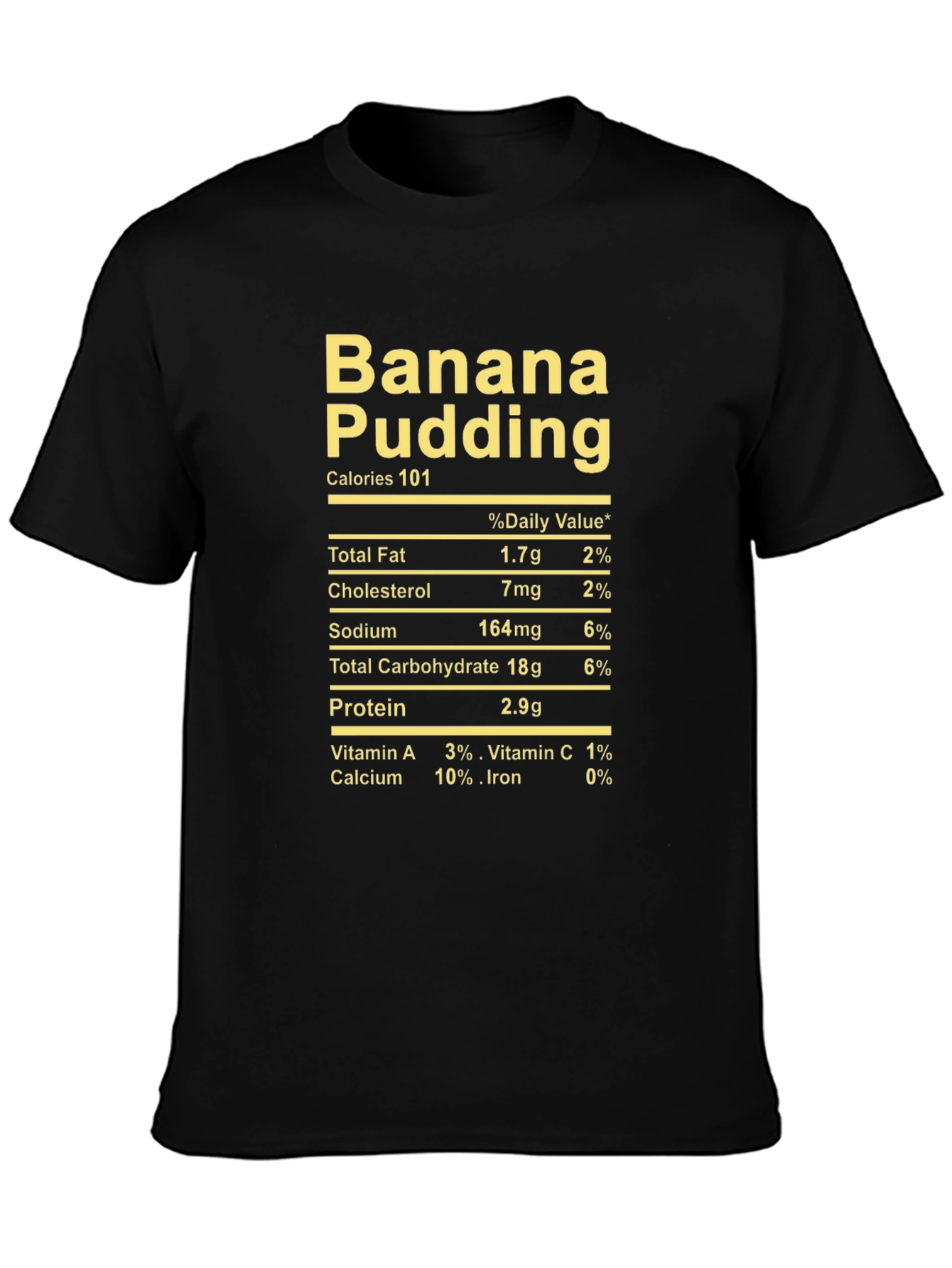 Banana Pudding Nutrition Facts Novelty T-Shirt