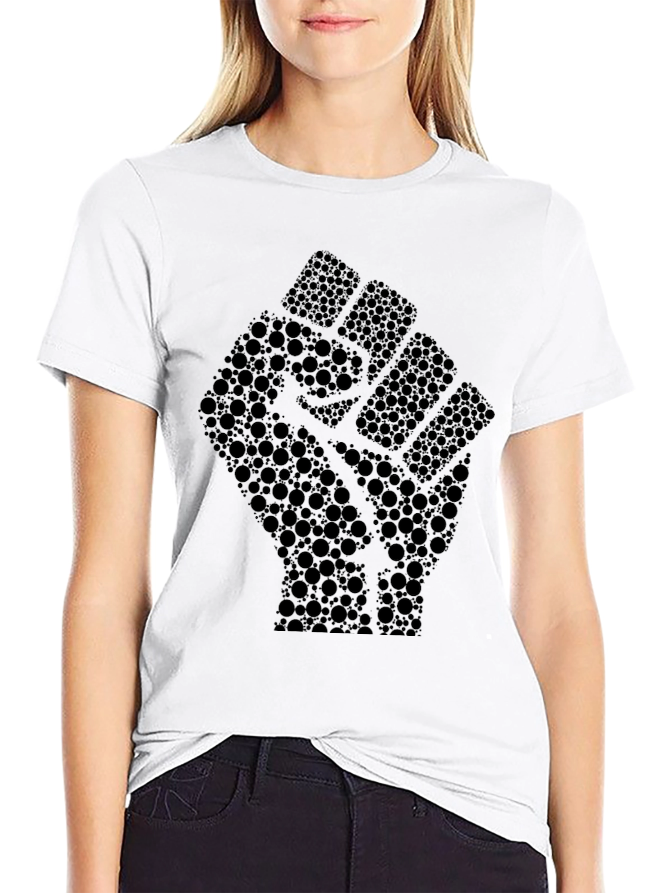 Black Fist Circle Pattern Tee