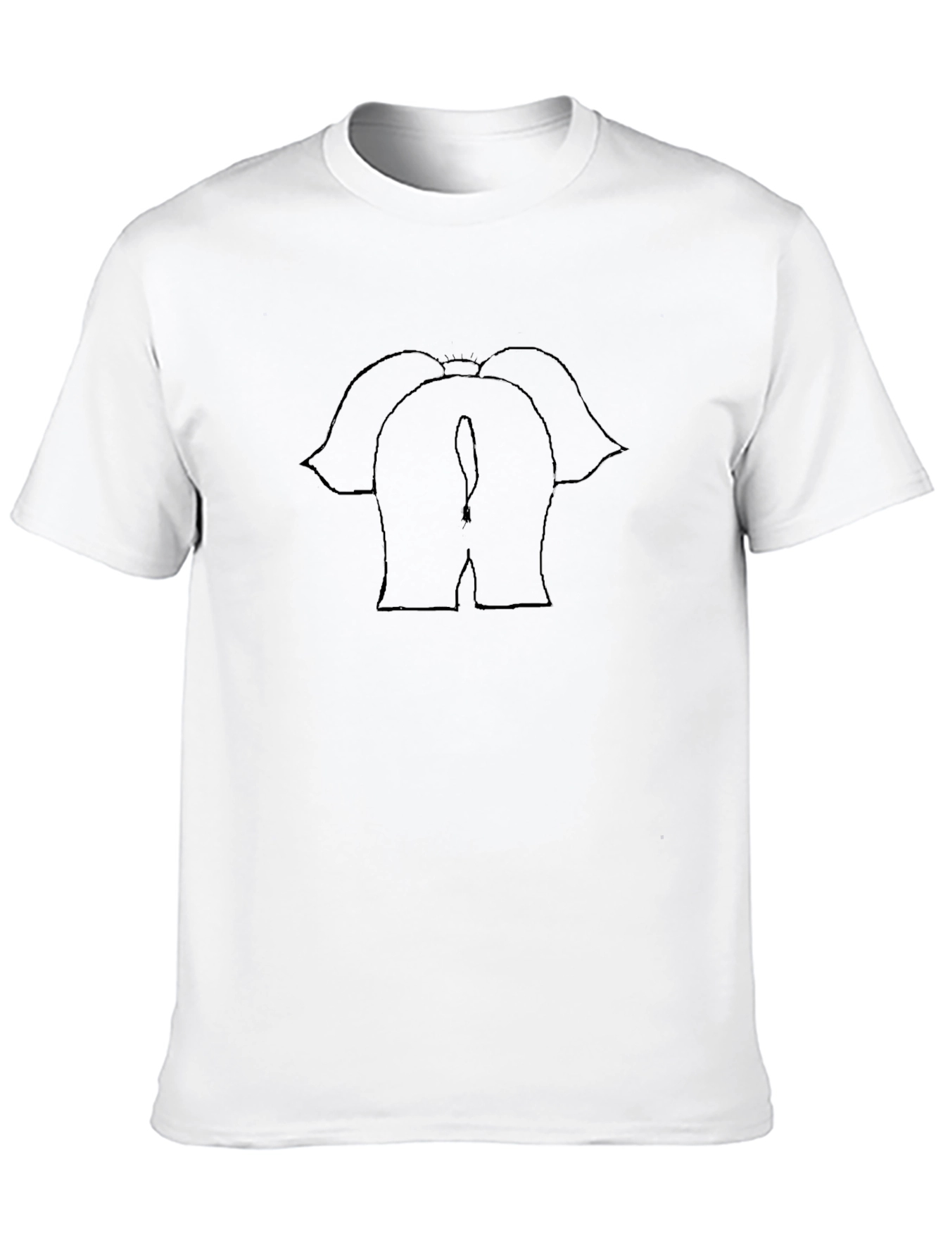 Funny Elephant Rear T-Shirt - Black Cotton Tee
