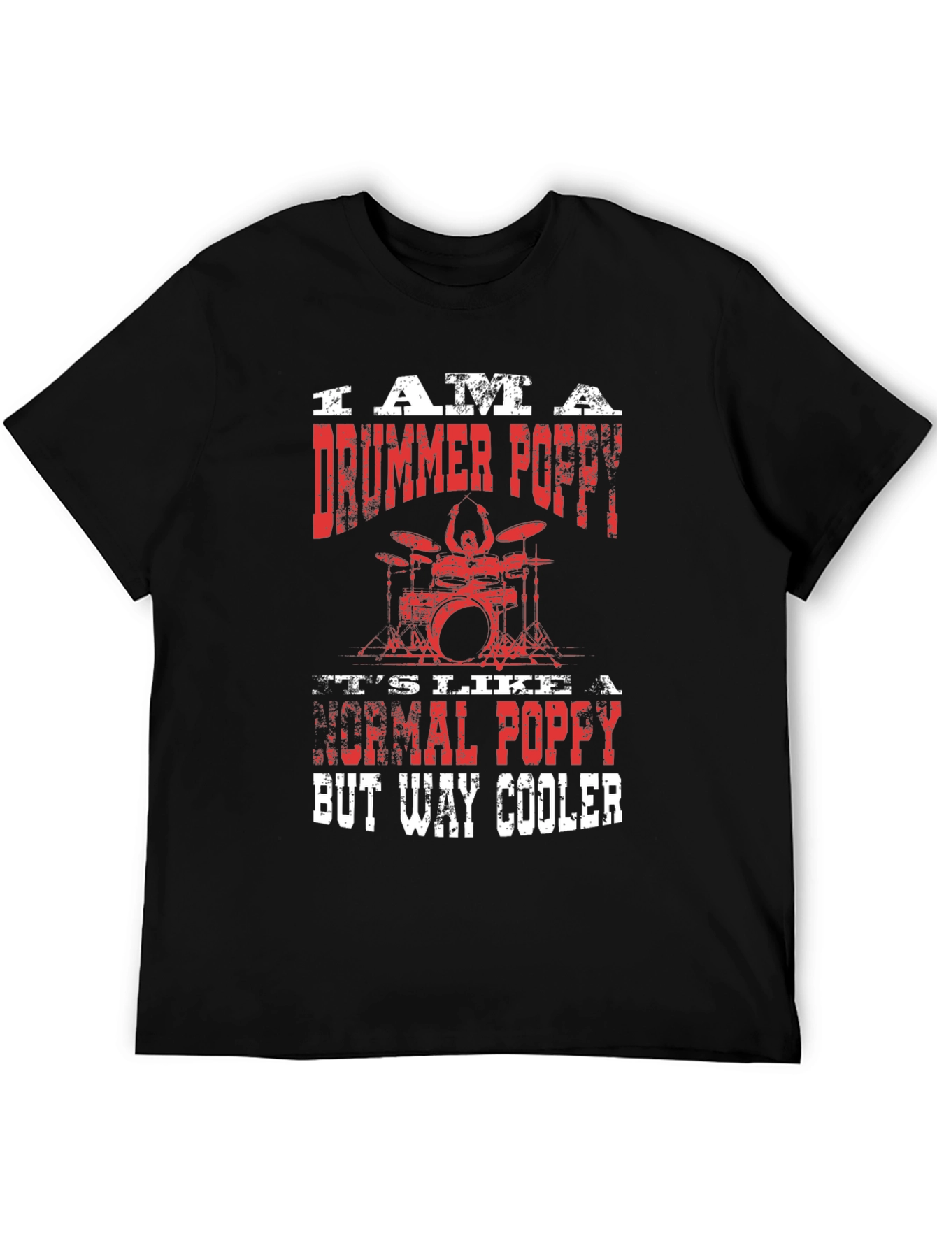 Drummer Poppy T-Shirt - Cool Grandpa Gift