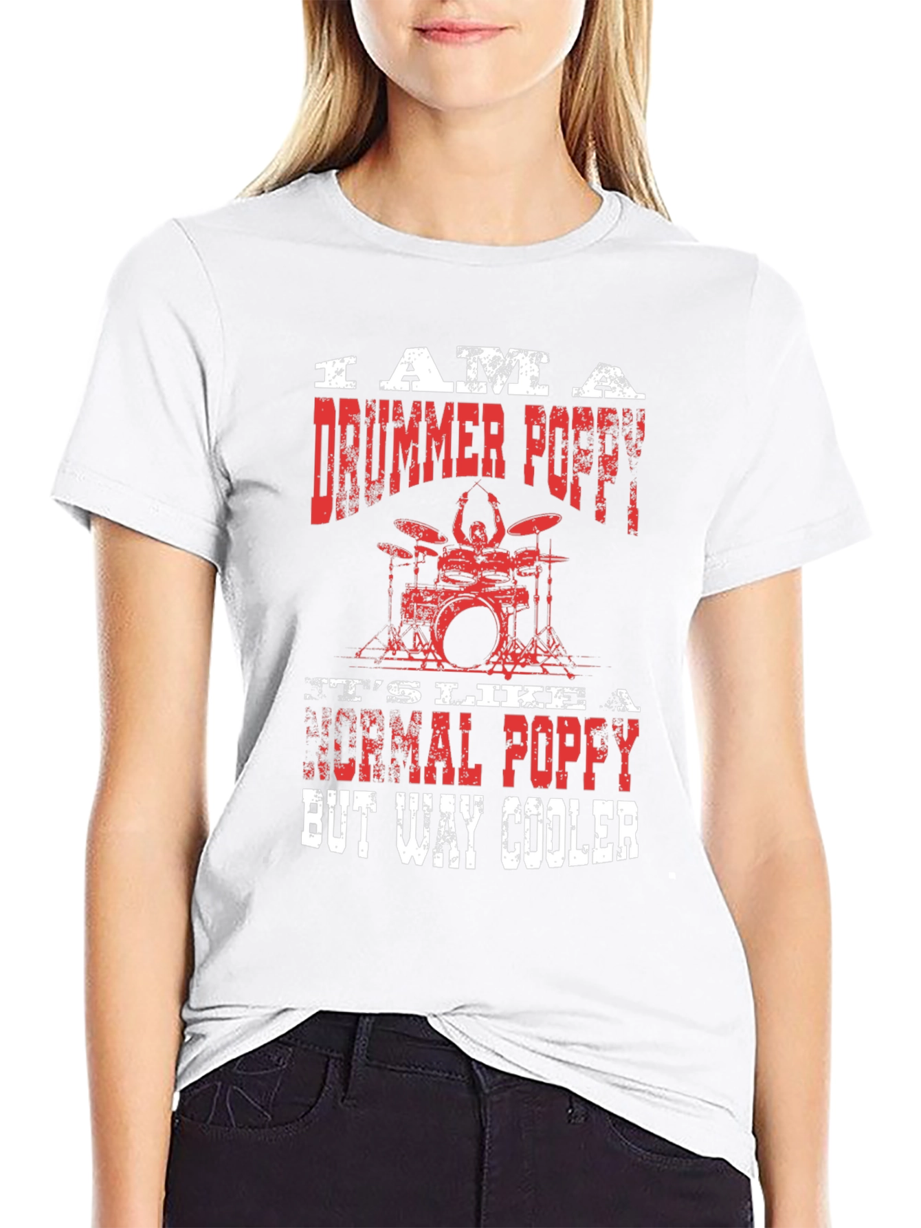 Drummer Poppy T-Shirt - Cool Grandpa Gift
