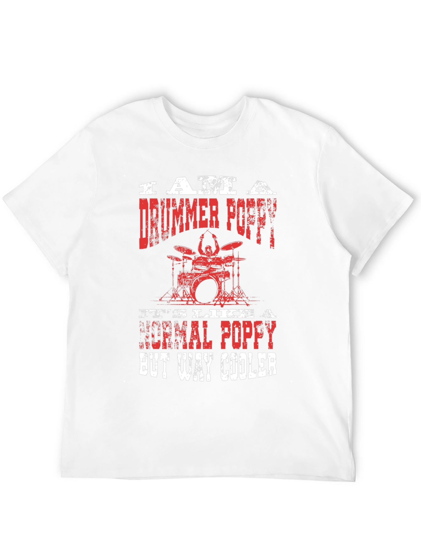 Drummer Poppy T-Shirt - Cool Grandpa Gift