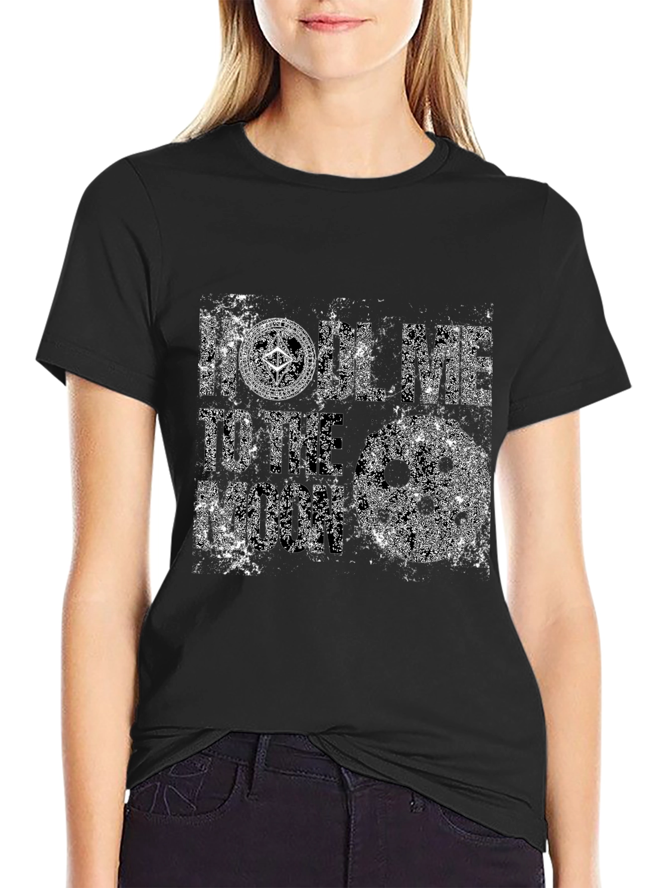 HODL Me to the Moon Black T-Shirt