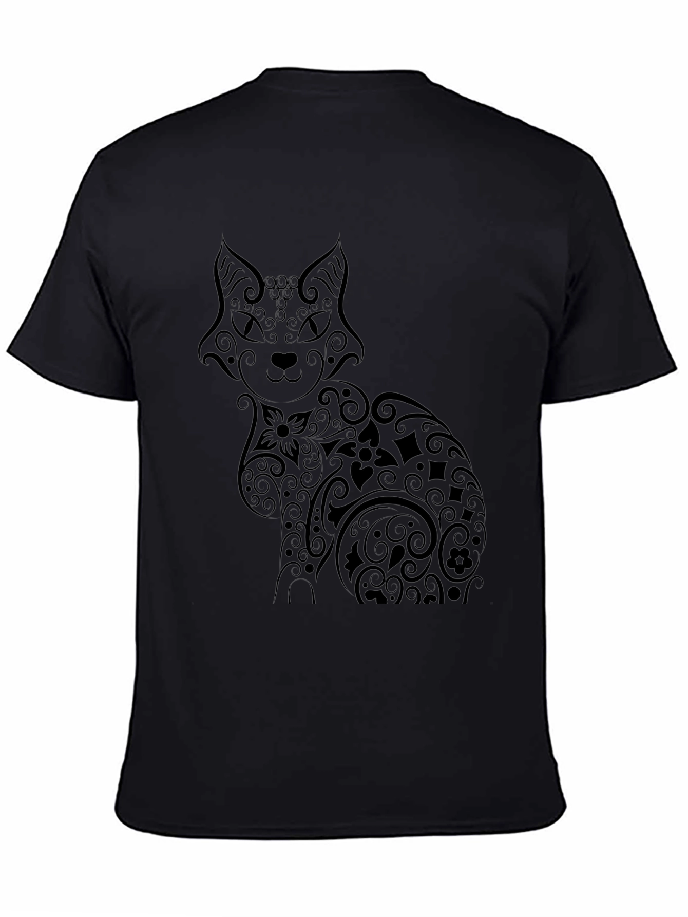 Stylish Black Cat Graphic Tee