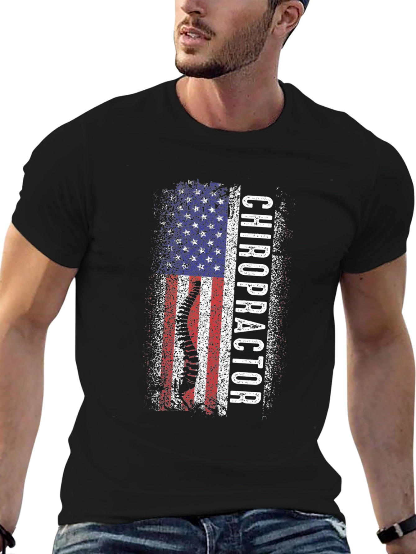 Chiropractor American Flag Graphic Tee