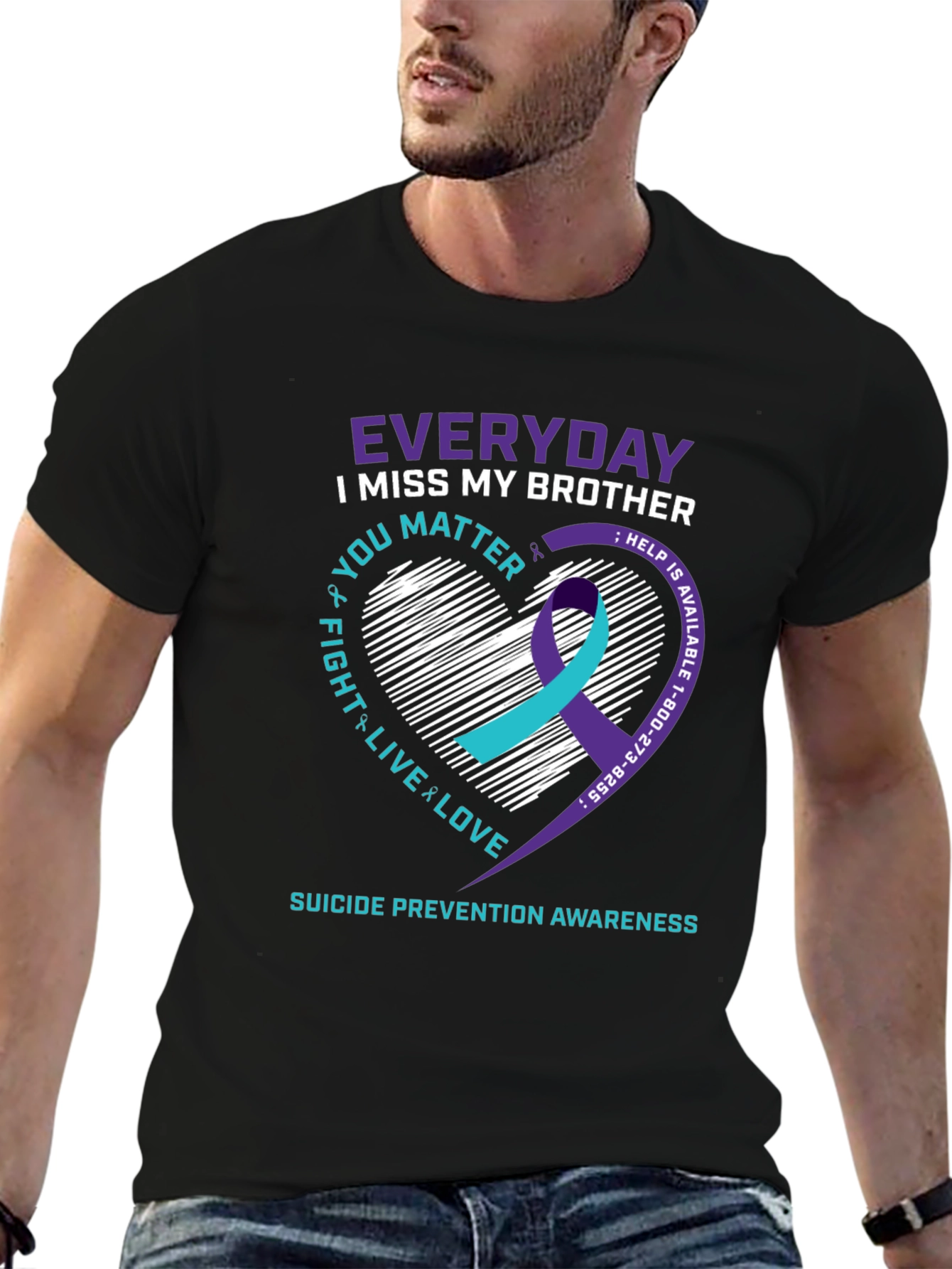 Everyday I Miss My Brother T-Shirt Suicide Prevention Awareness