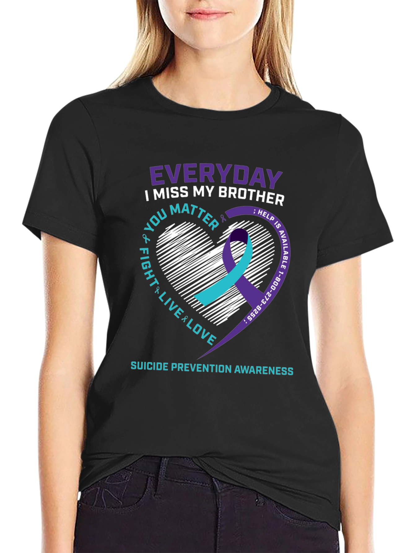 Everyday I Miss My Brother T-Shirt Suicide Prevention Awareness
