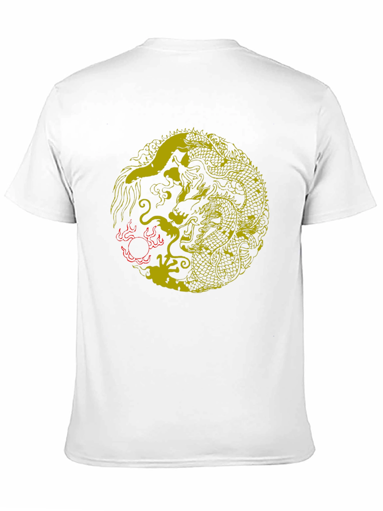 Yin Yang Dragon Graphic T-Shirt - Stylish Black Tee