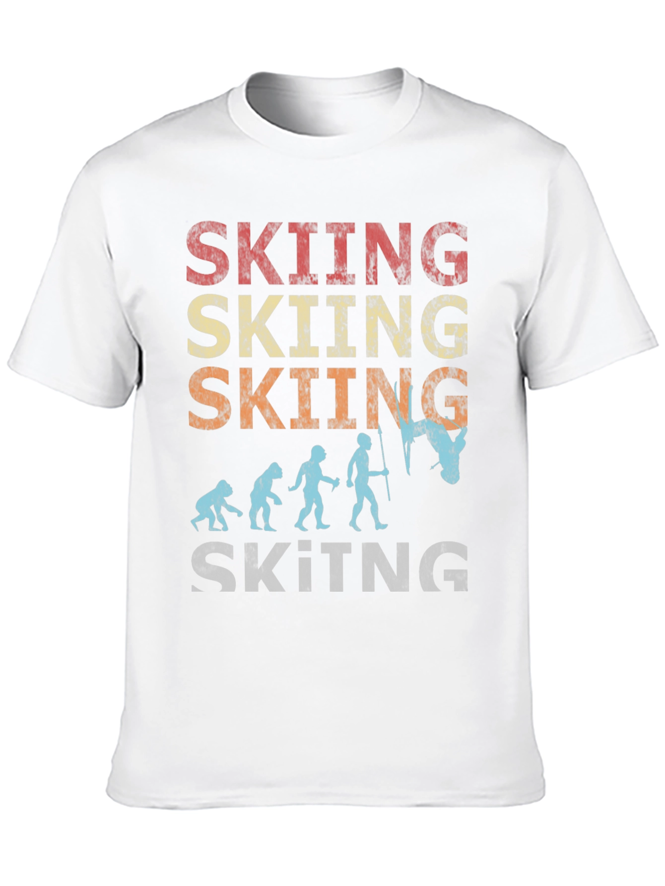Skiing Evolution Graphic Tee - Black