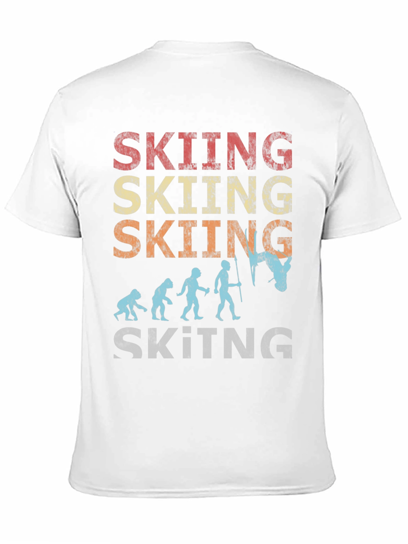 Skiing Evolution Graphic Tee - Black