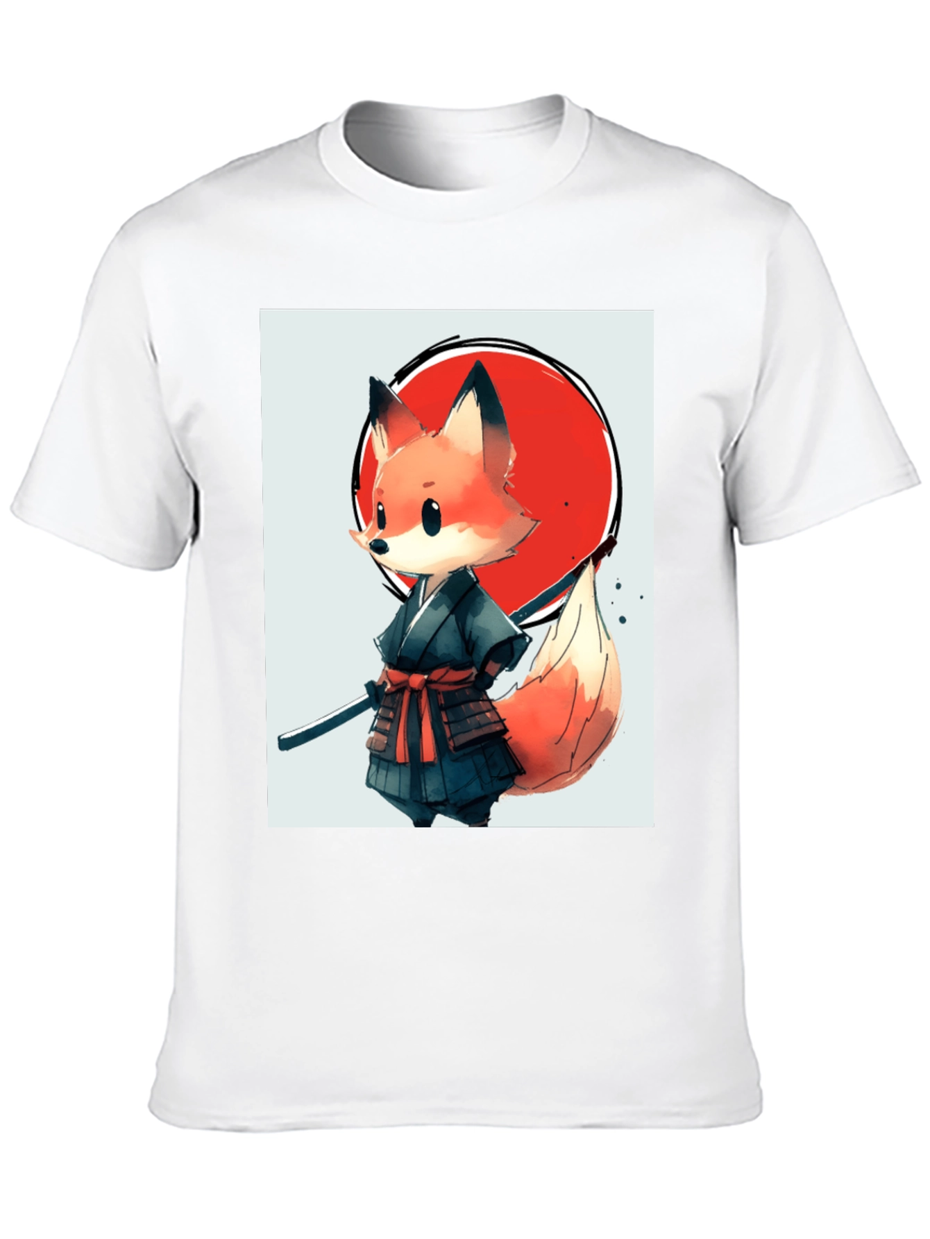 Fox Samurai Graphic Tee - Unique Anime Style