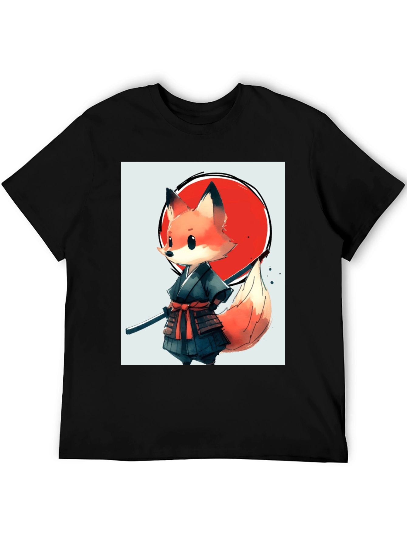 Fox Samurai Graphic Tee - Unique Anime Style