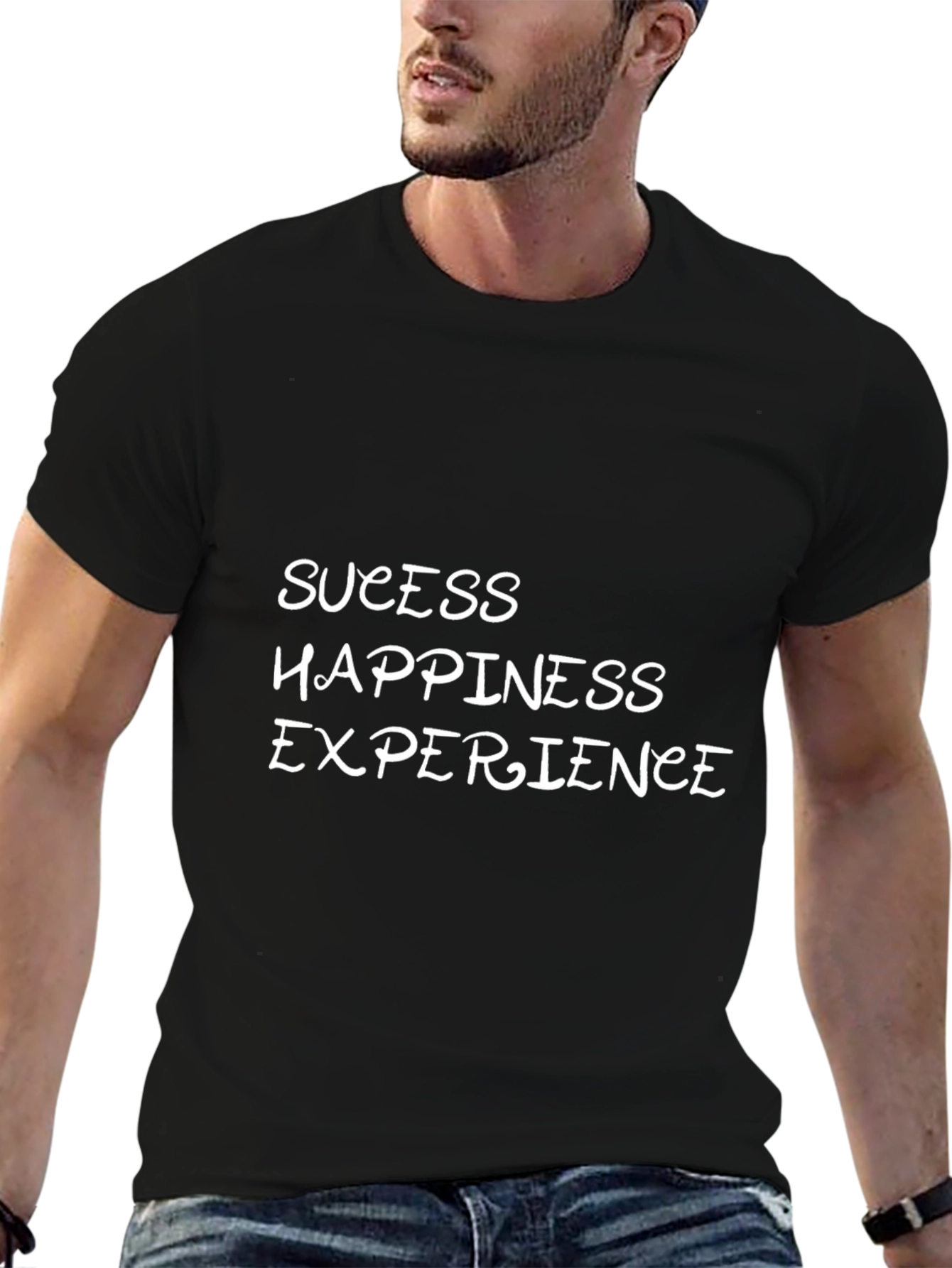 Success Happiness Experience Black T-Shirt
