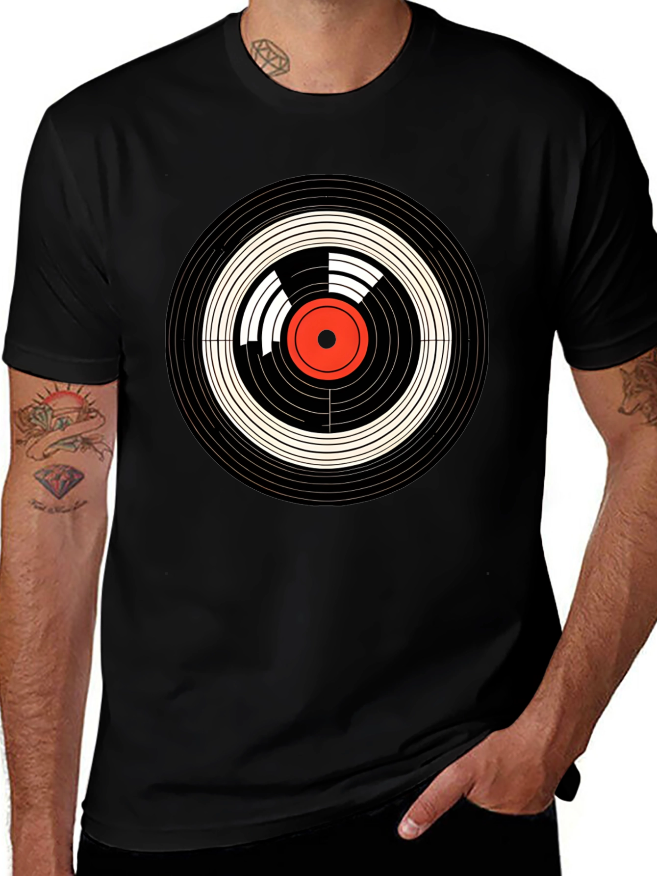 Retro Vinyl Record Target Graphic Tee