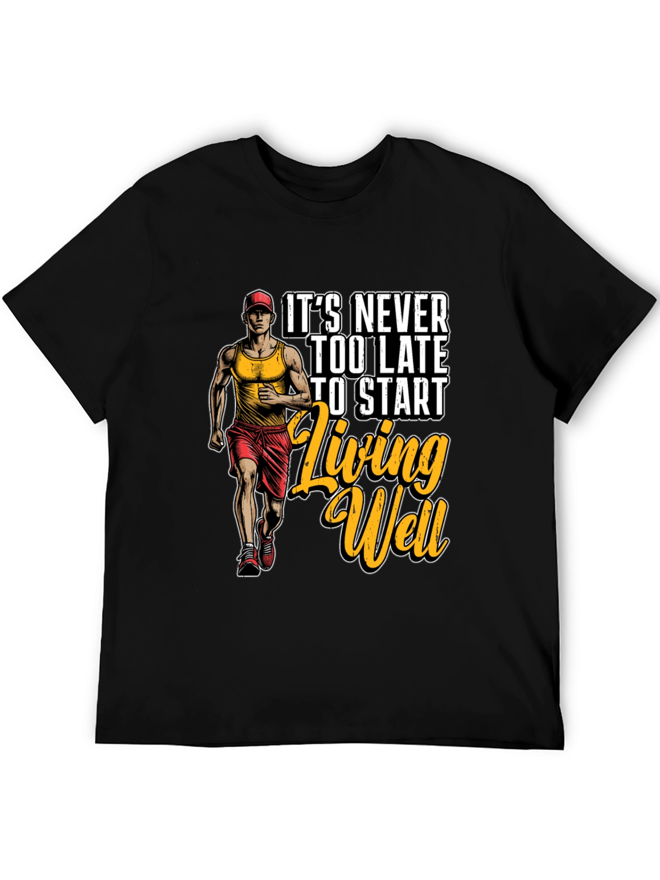 Motivational Running T-Shirt: Living Well