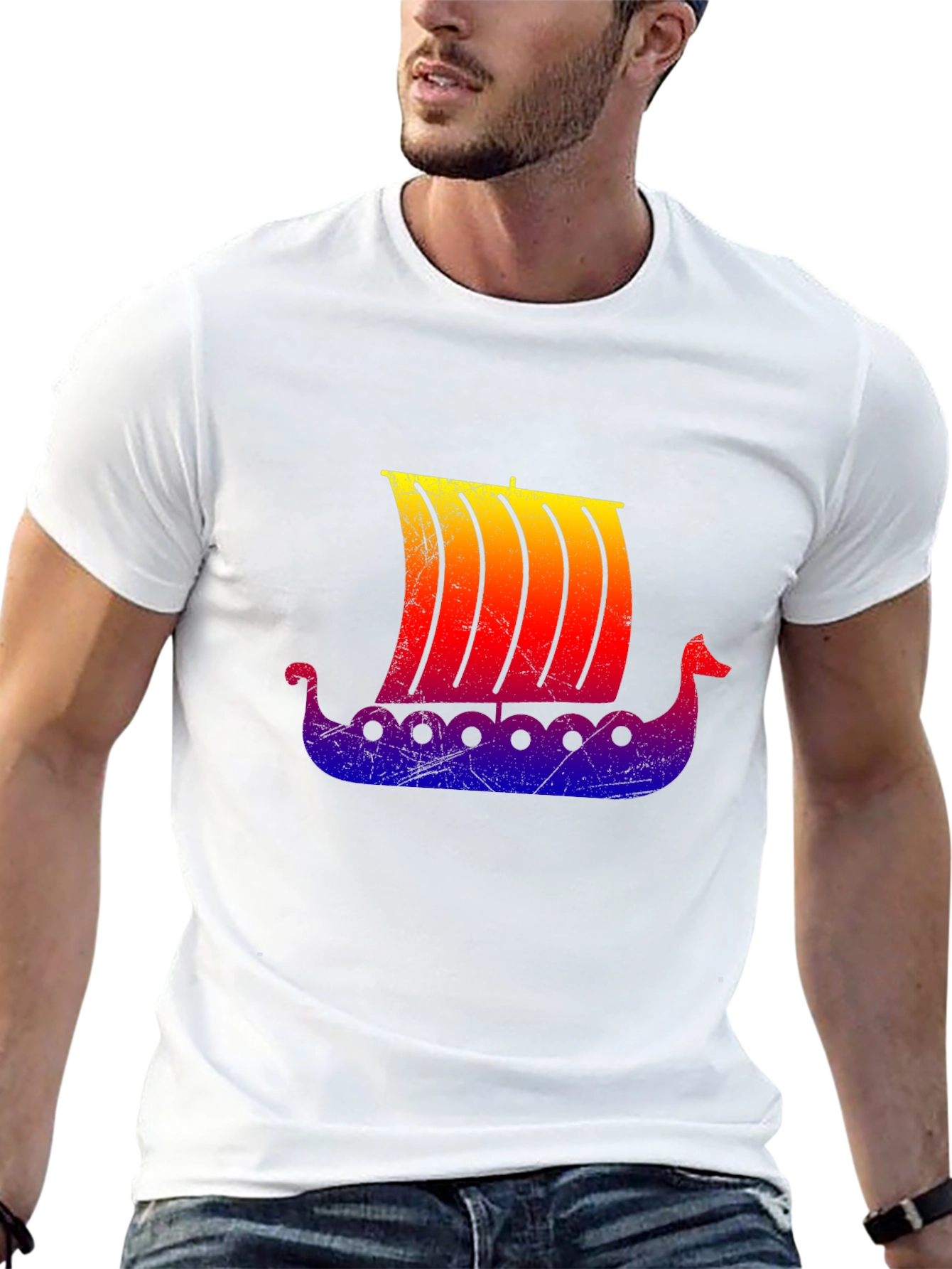 Viking Ship Graphic Tee - Black T-Shirt