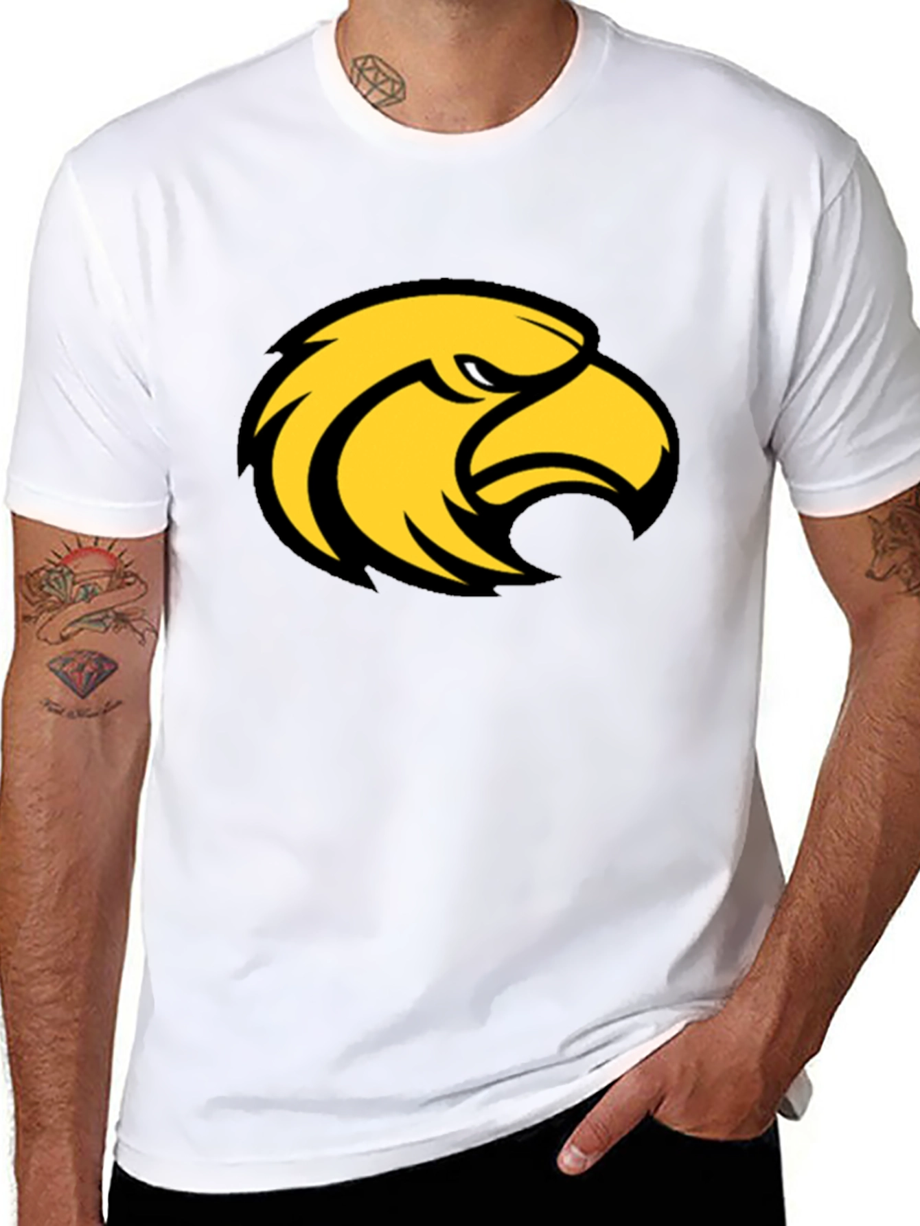 Black T-Shirt with Eagle Graphic