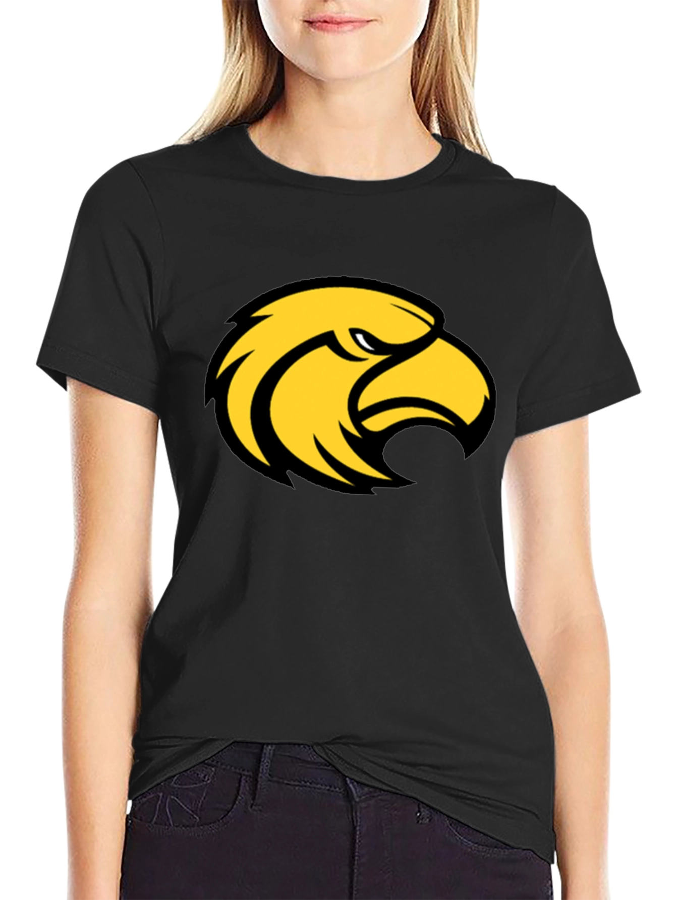 Black T-Shirt with Eagle Graphic