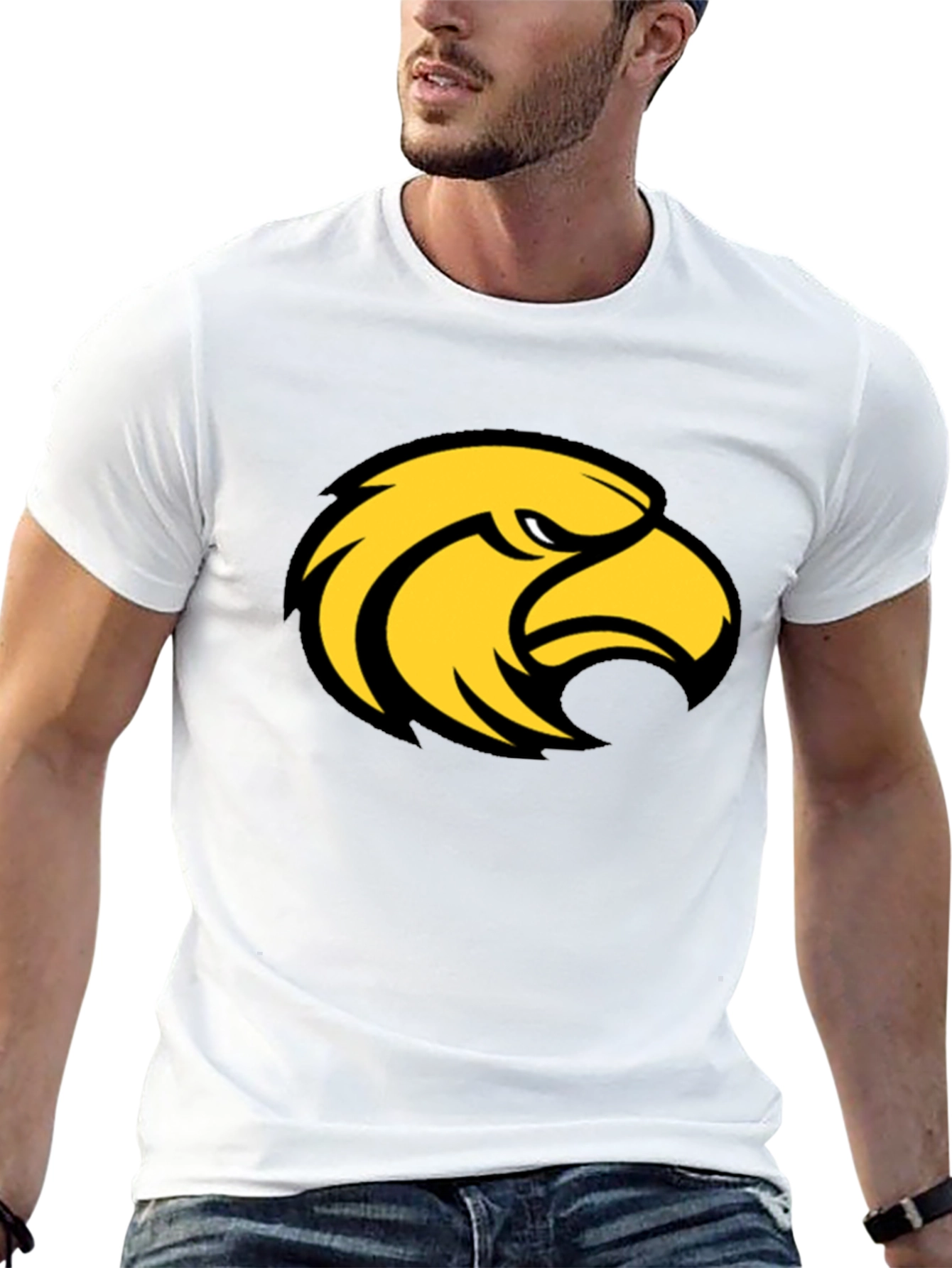 Black T-Shirt with Eagle Graphic