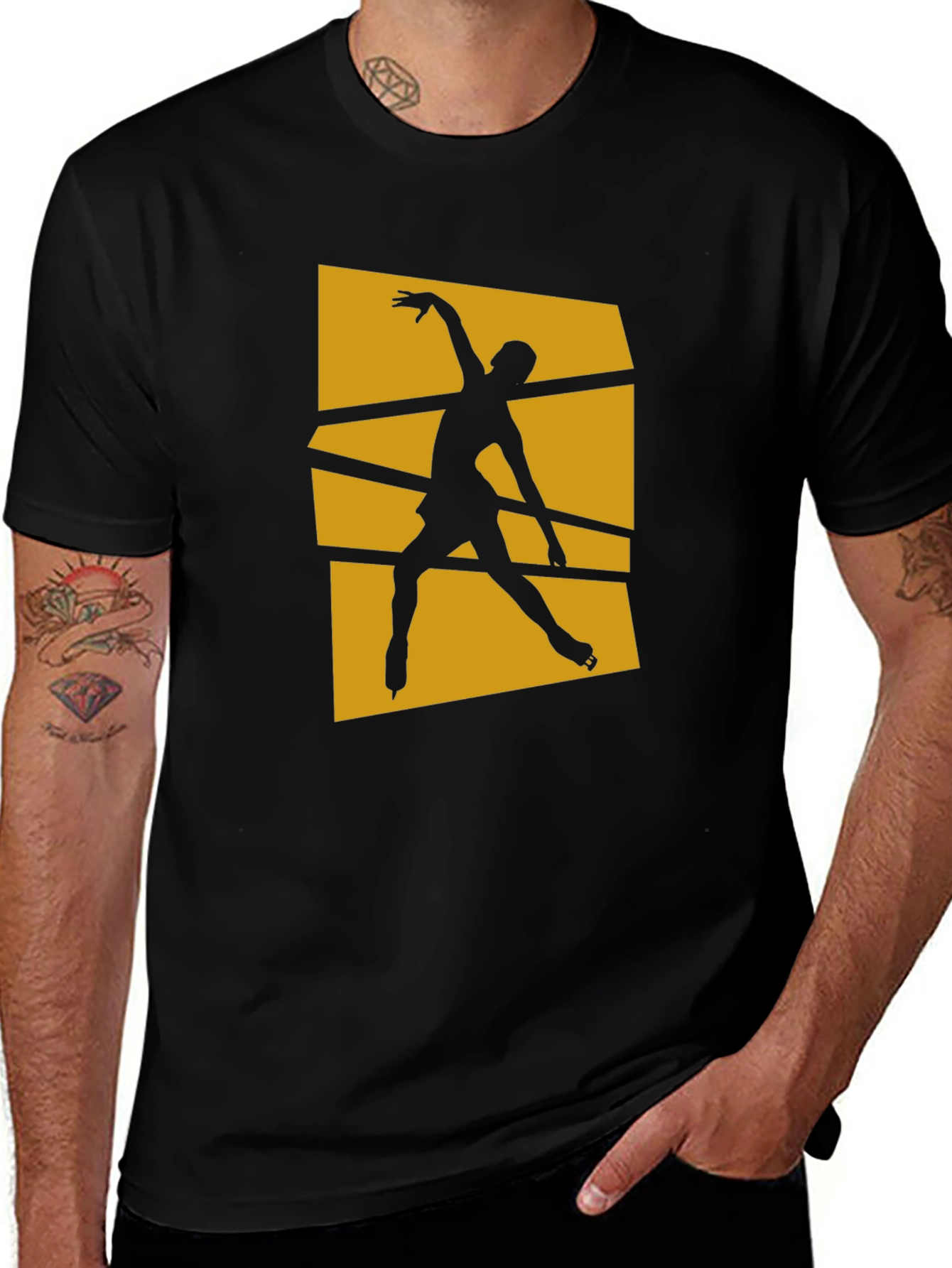Figure Skating Graphic Tee - Stylish Black Cotton Shirt