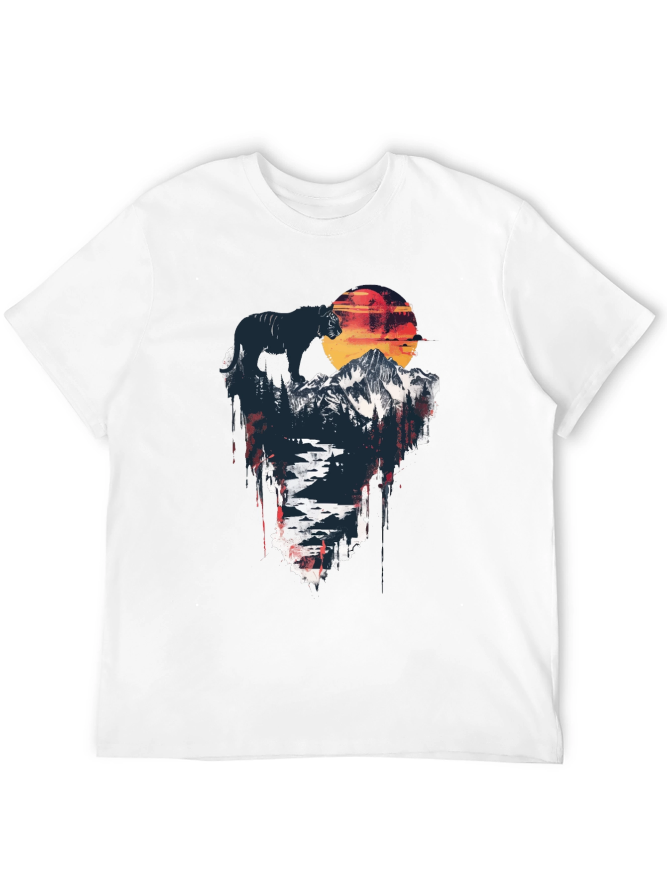Mountain Sunset Black T-Shirt