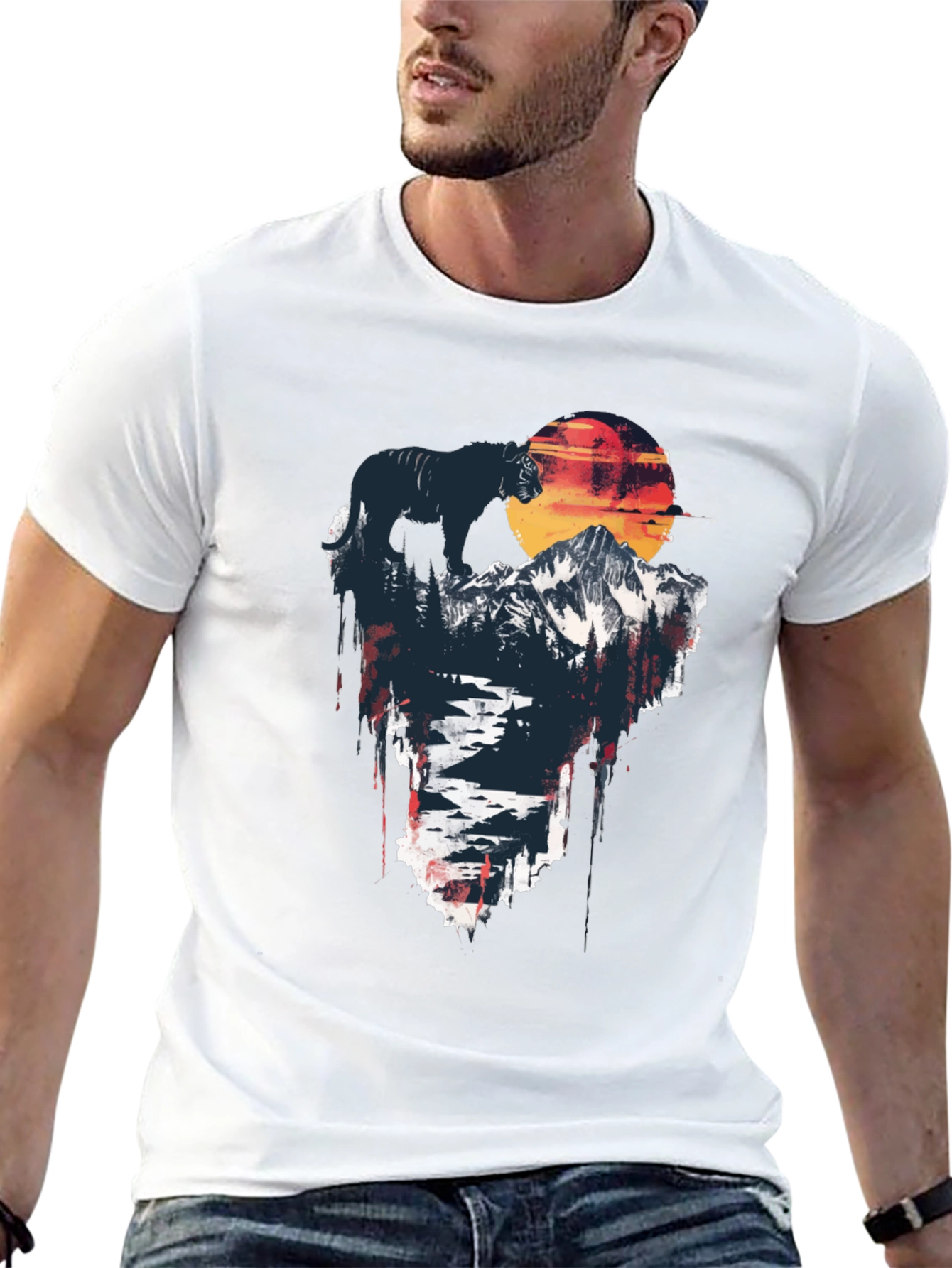 Mountain Sunset Black T-Shirt