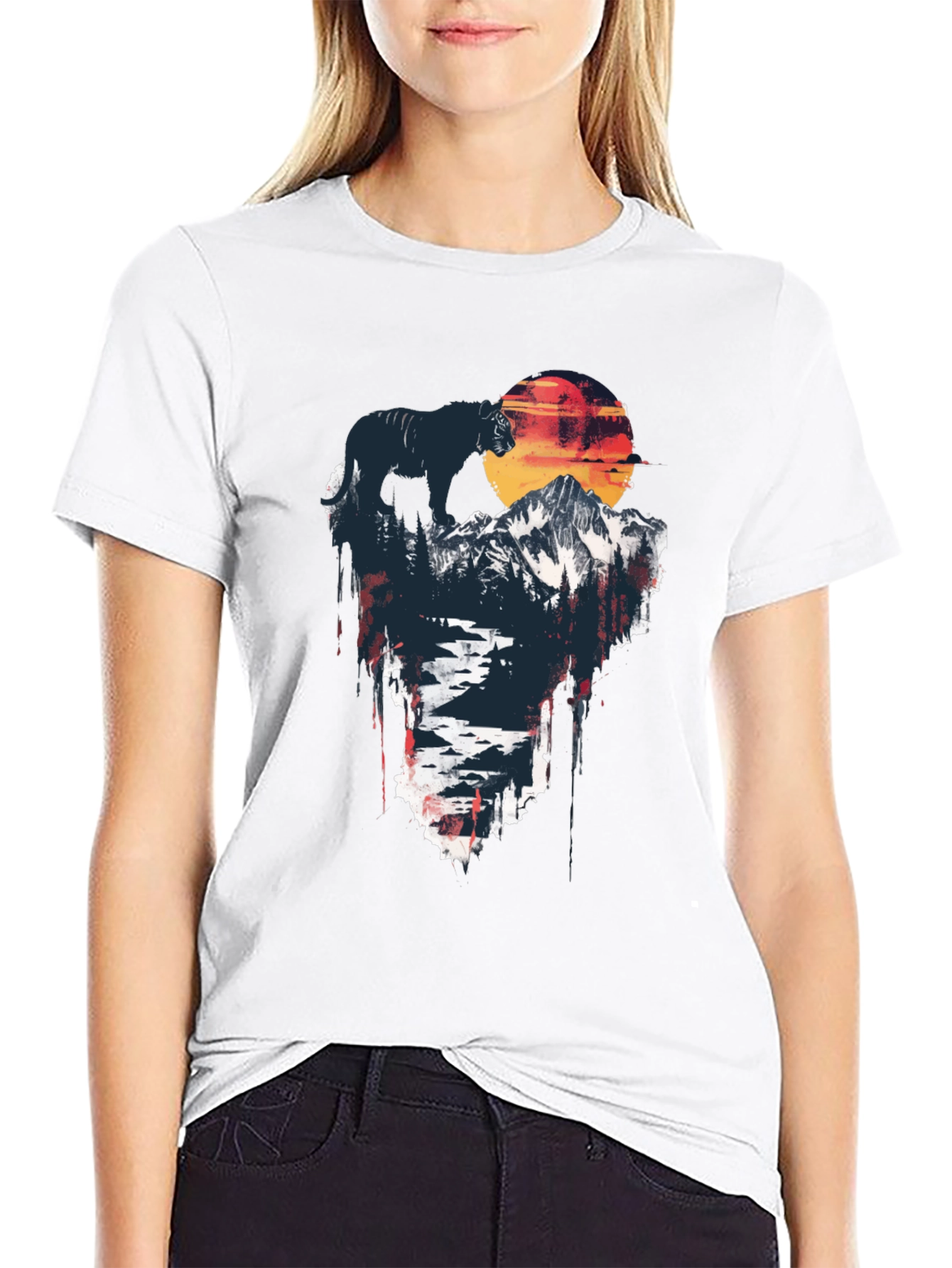 Mountain Sunset Black T-Shirt