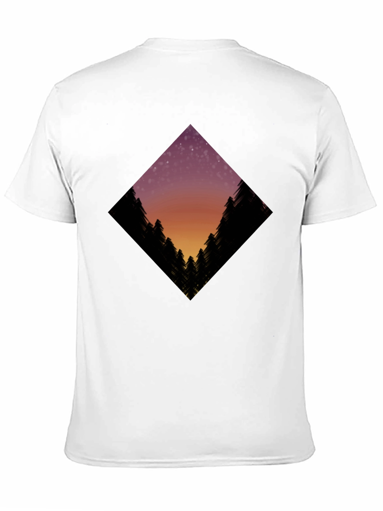 Night Sky Trees Graphic Tee - Black