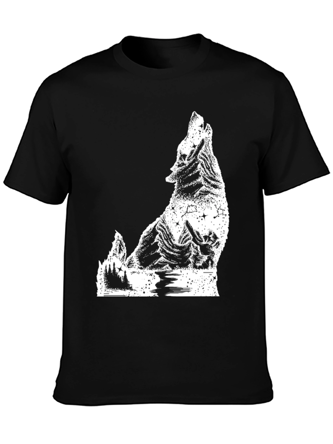 Wolf Graphic T-Shirt - Mens Black Tee