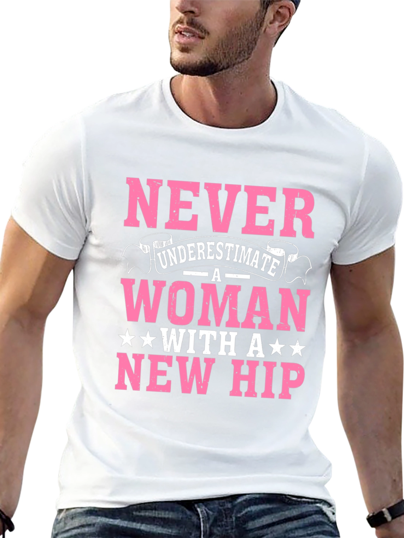 Never Underestimate a Woman with a New Hip T-Shirt