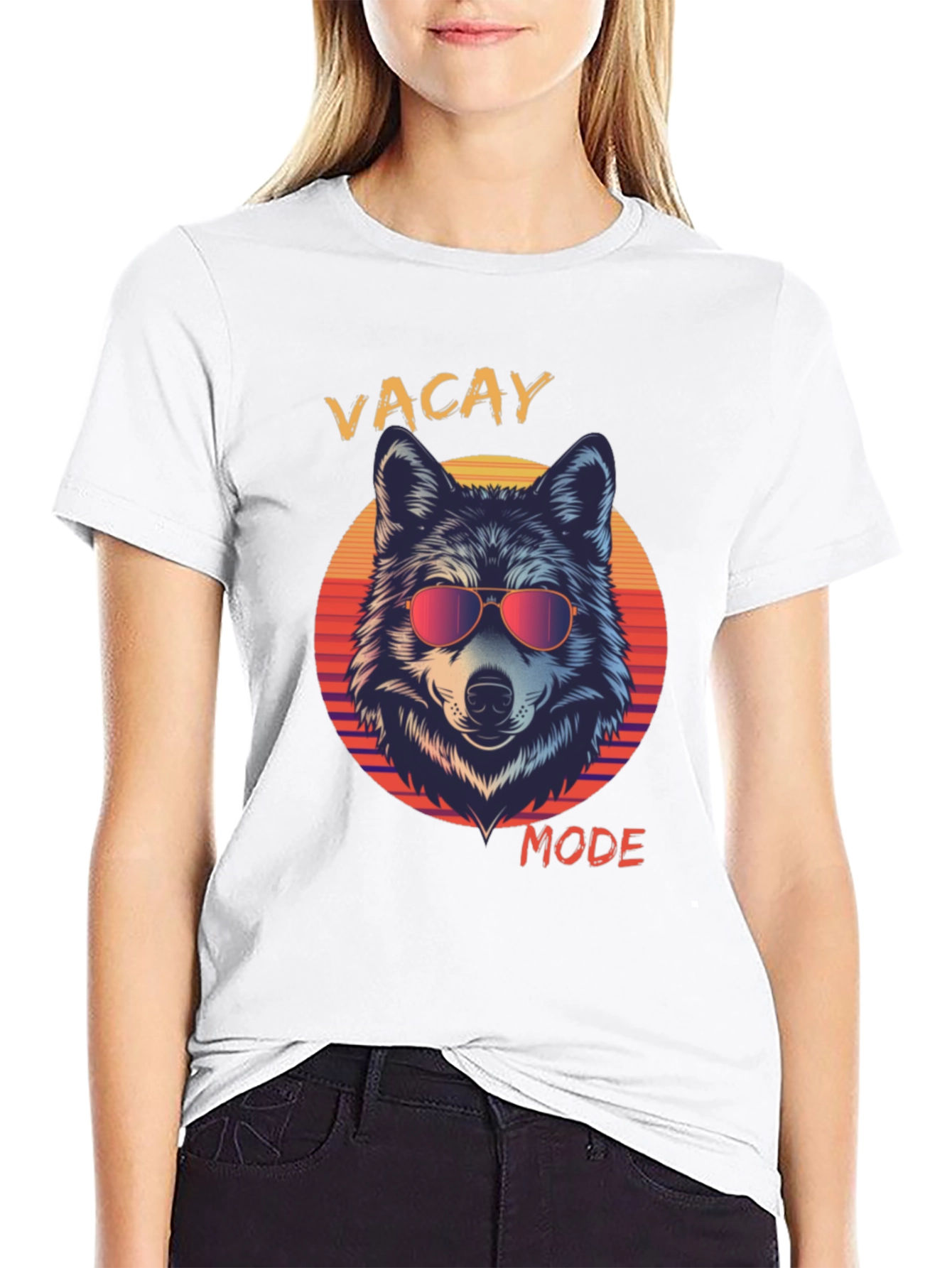 Vacay Mode Wolf Graphic Tee - Stylish Summer Apparel