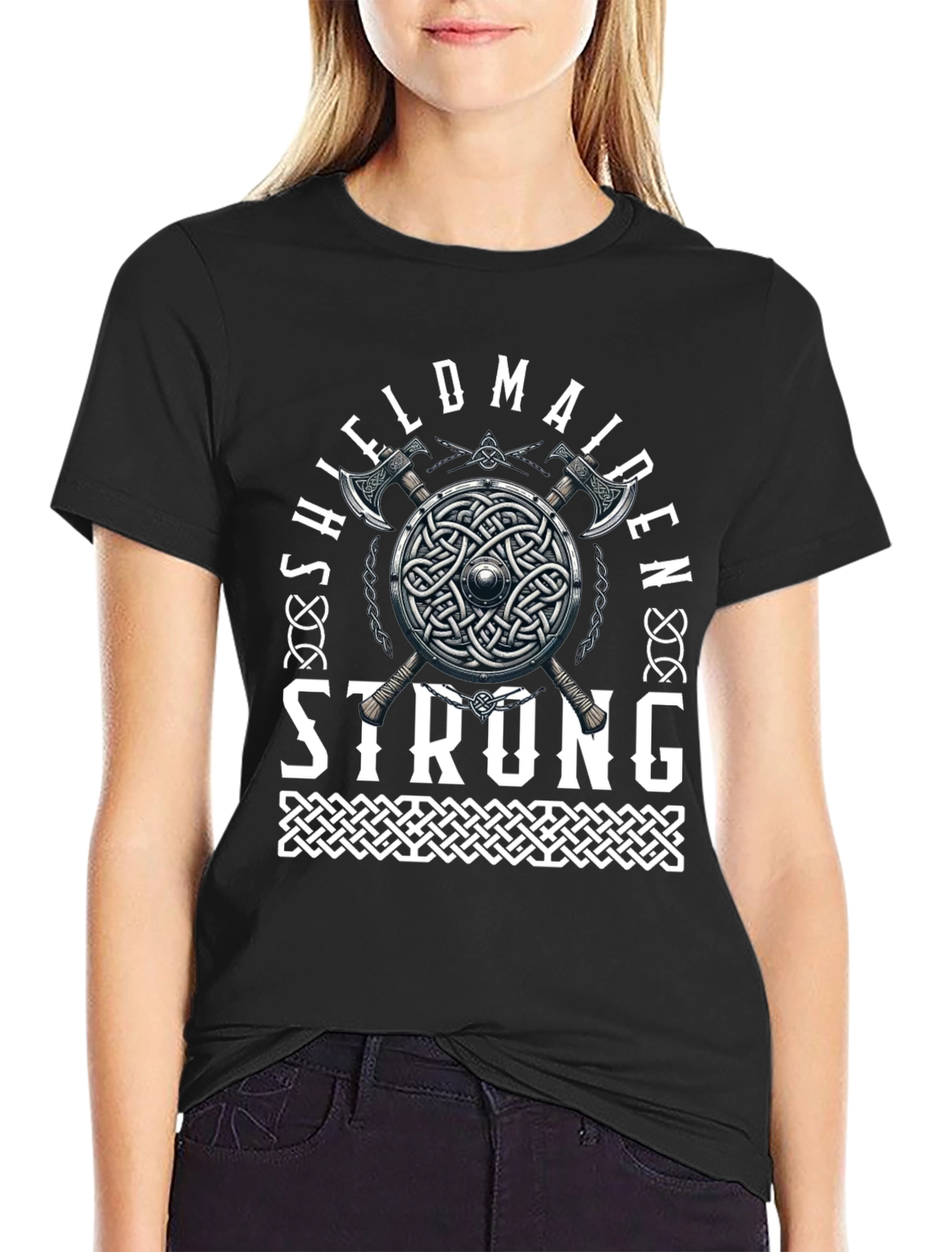 Shieldmaiden Strong Graphic Tee Viking Warrior T-Shirt
