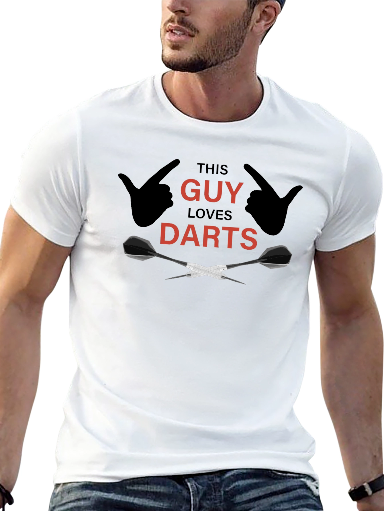 This Guy Loves Darts Black T-Shirt