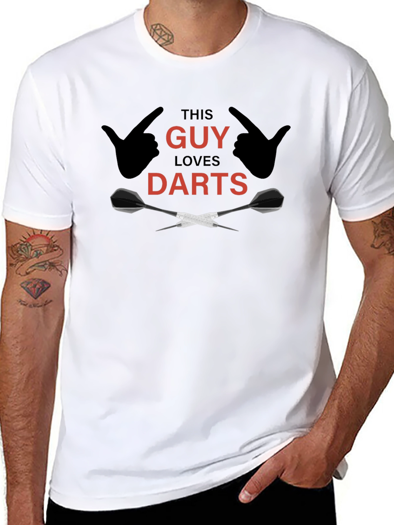 This Guy Loves Darts Black T-Shirt
