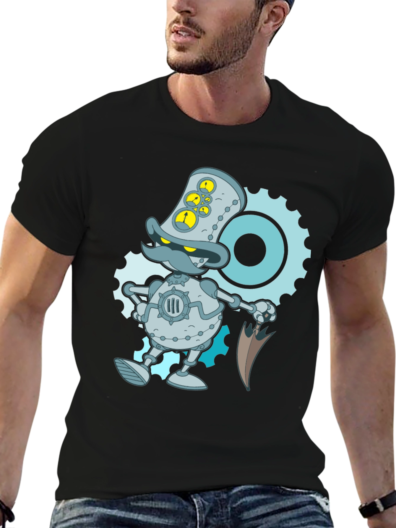 Steampunk Duck Robot Graphic T-Shirt