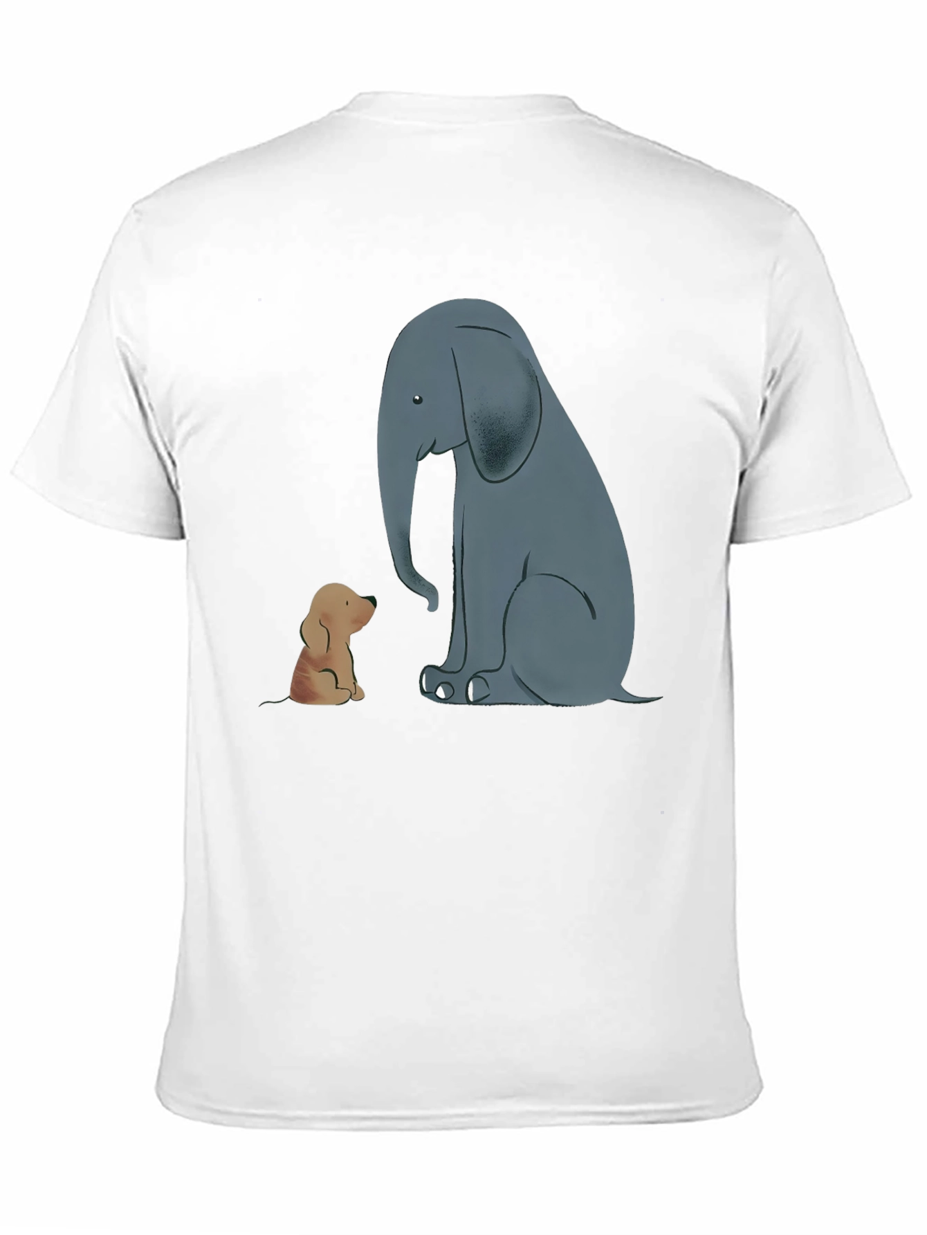 Elephant and Dog Graphic Tee - Black