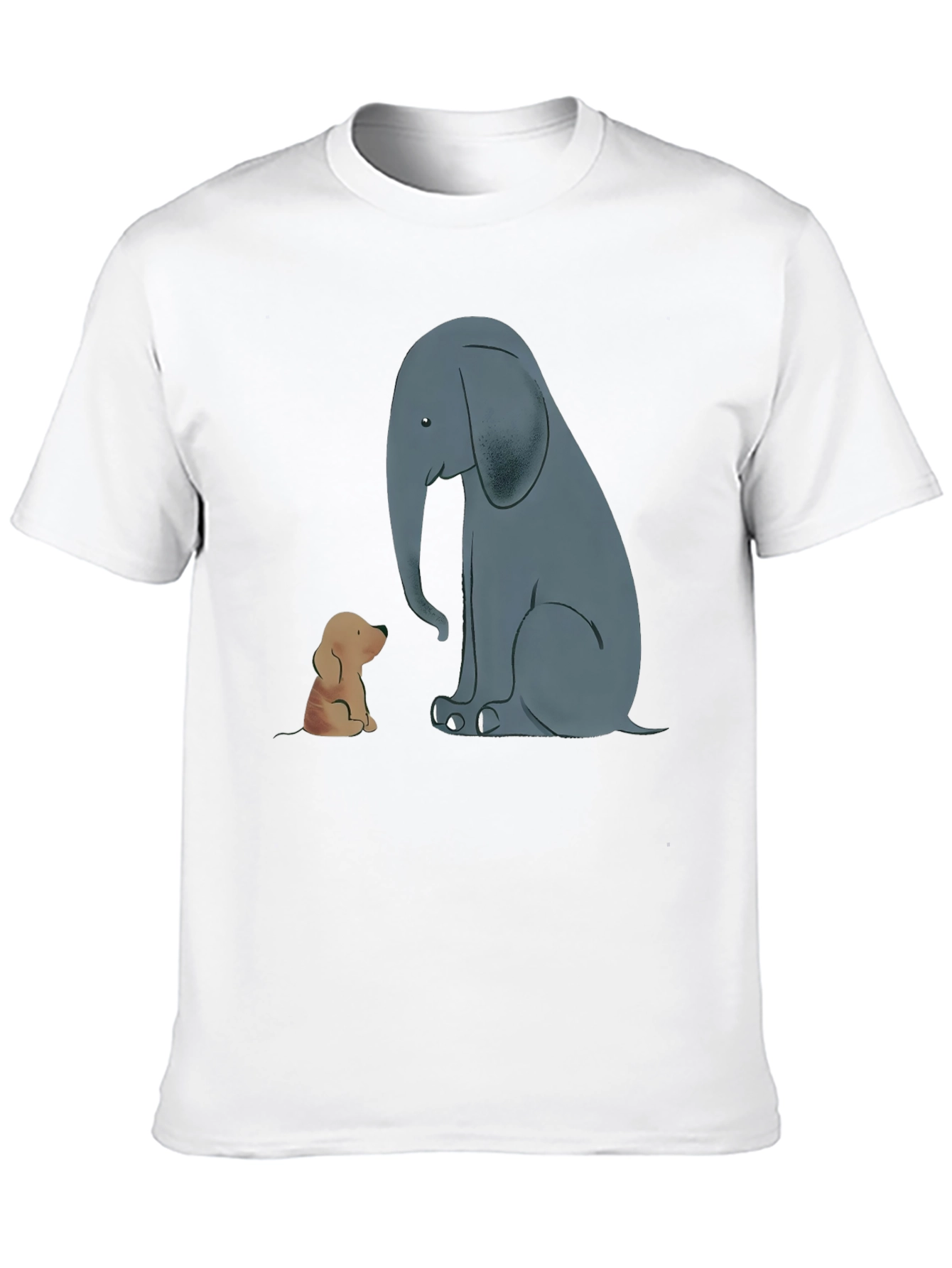 Elephant and Dog Graphic Tee - Black