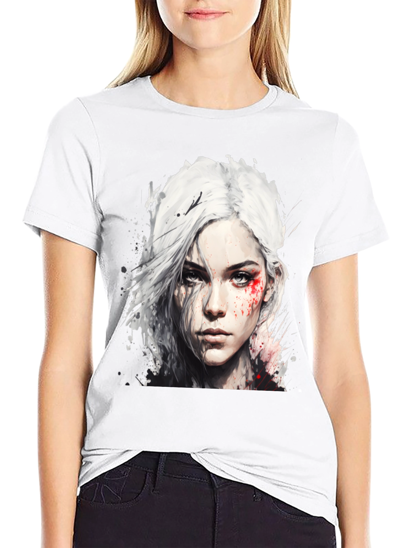 Witcher Ciri Graphic Tee - Mens Black T-Shirt