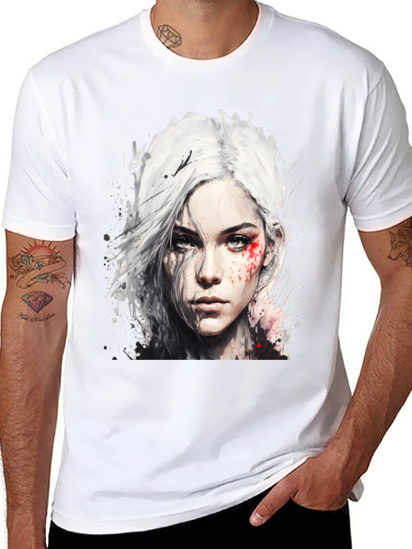 Witcher Ciri Graphic Tee - Mens Black T-Shirt