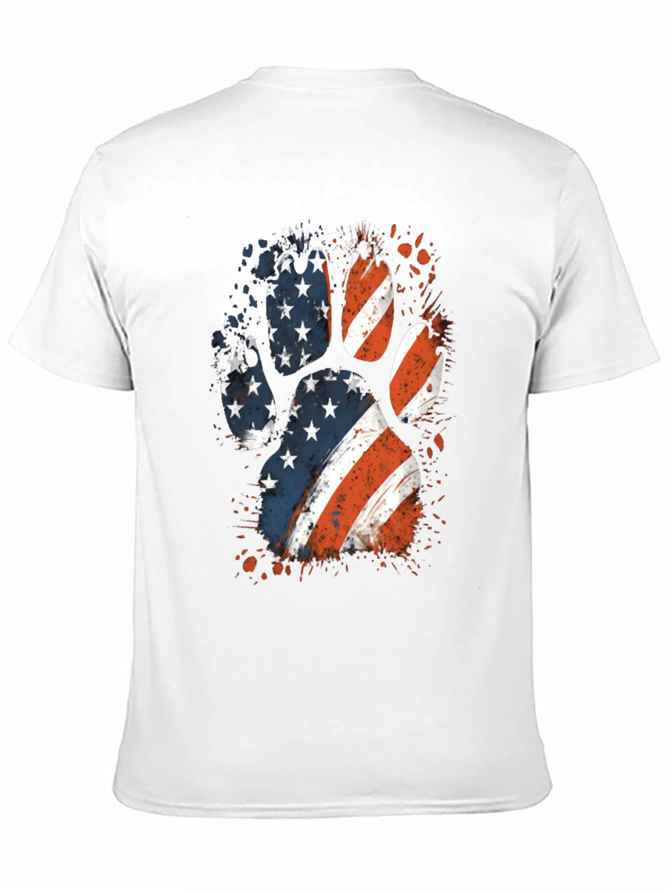 Patriotic Dog Paw Print Graphic Tee