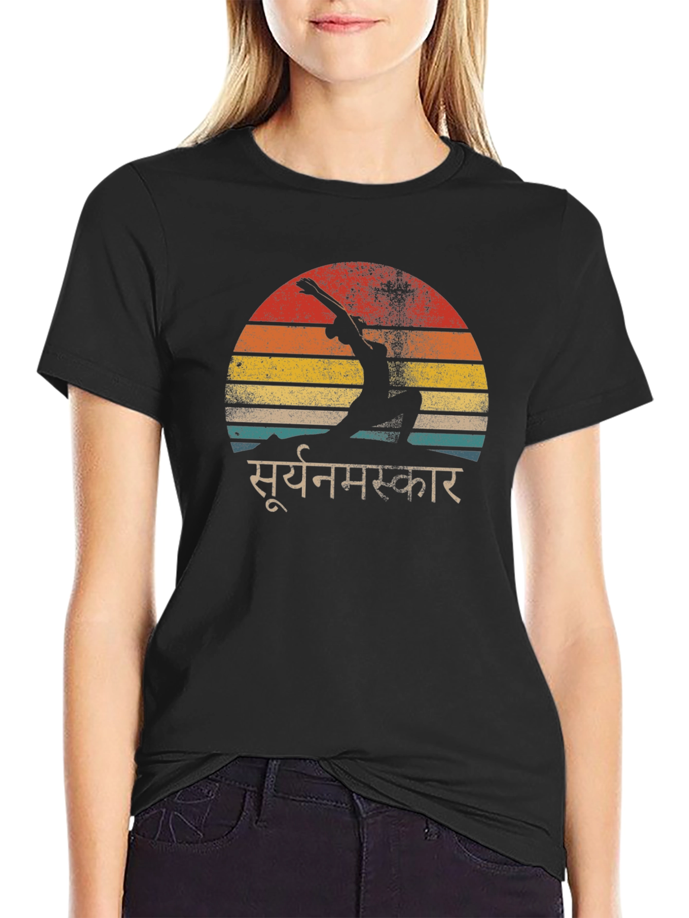 Yoga Sun Salutation Graphic T-Shirt