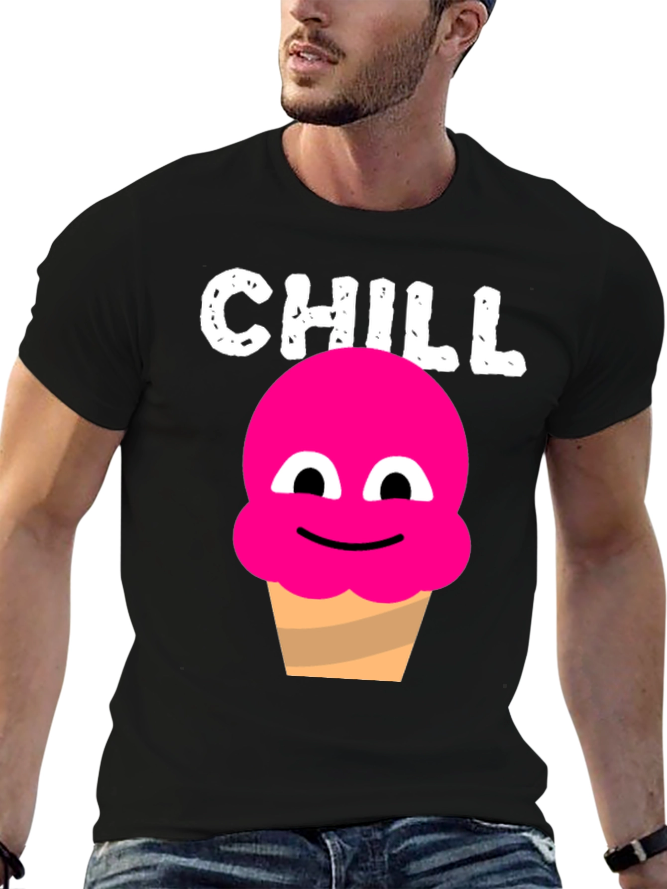 Chill Ice Cream Graphic Tee - Novelty T-Shirt