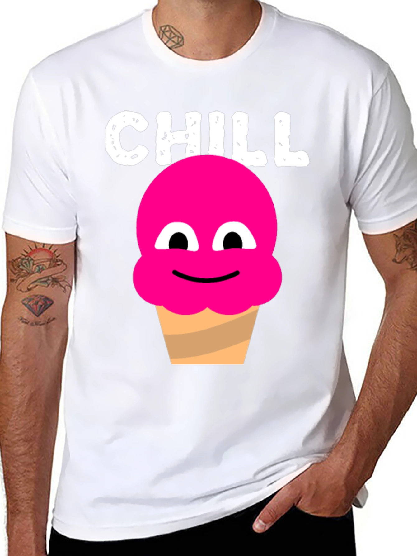 Chill Ice Cream Graphic Tee - Novelty T-Shirt