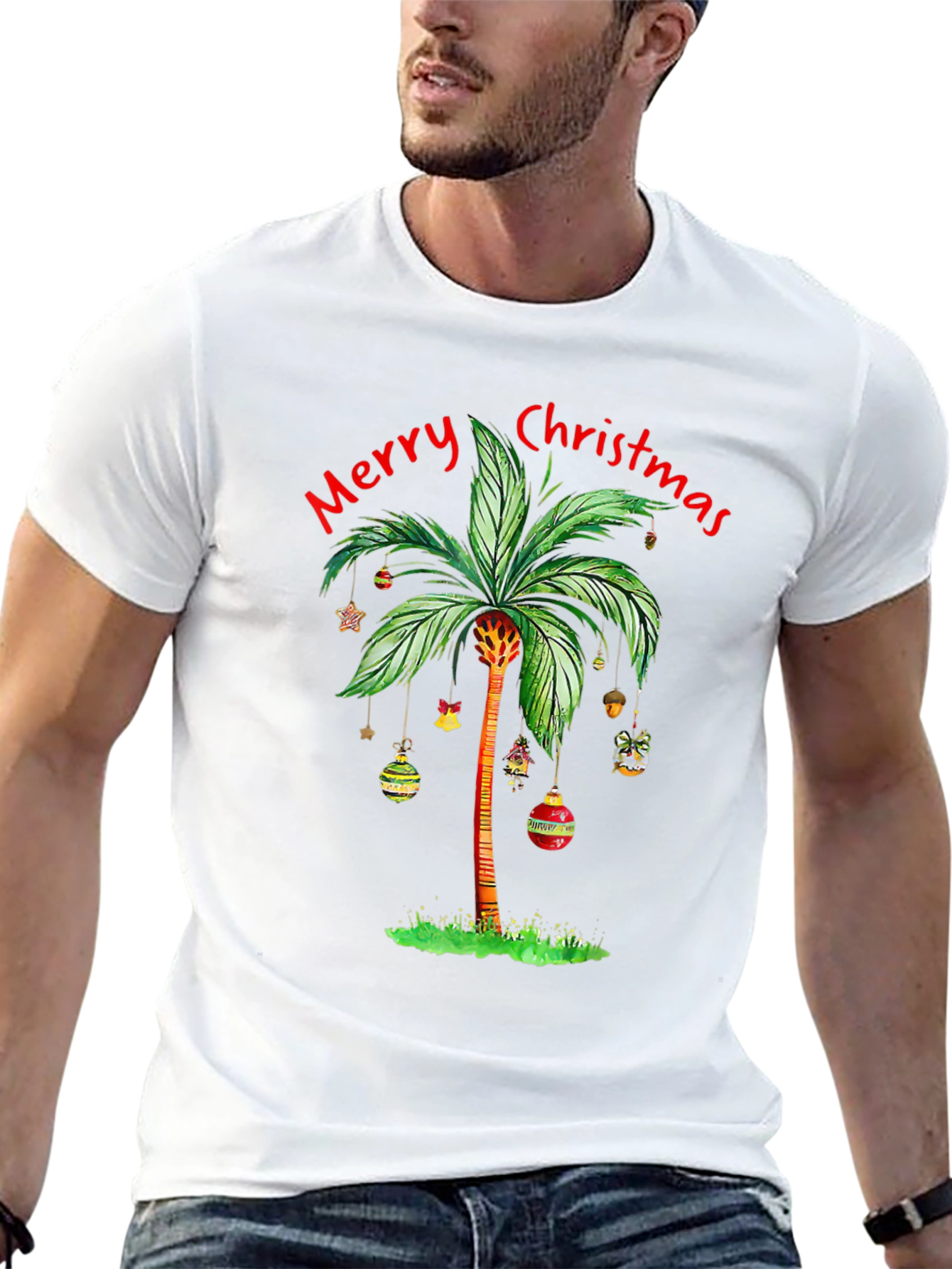 Tropical Christmas Palm Tree T-Shirt