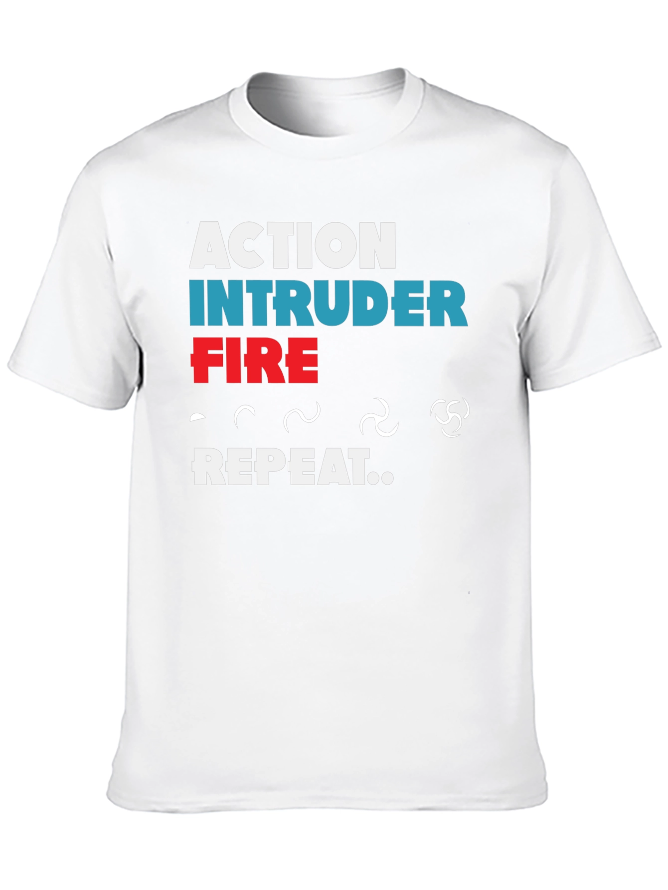 Action Intruder Fire Repeat Mens T-Shirt