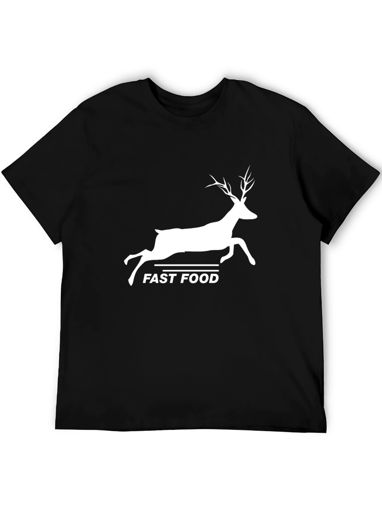Deer Fast Food Black Graphic Tee