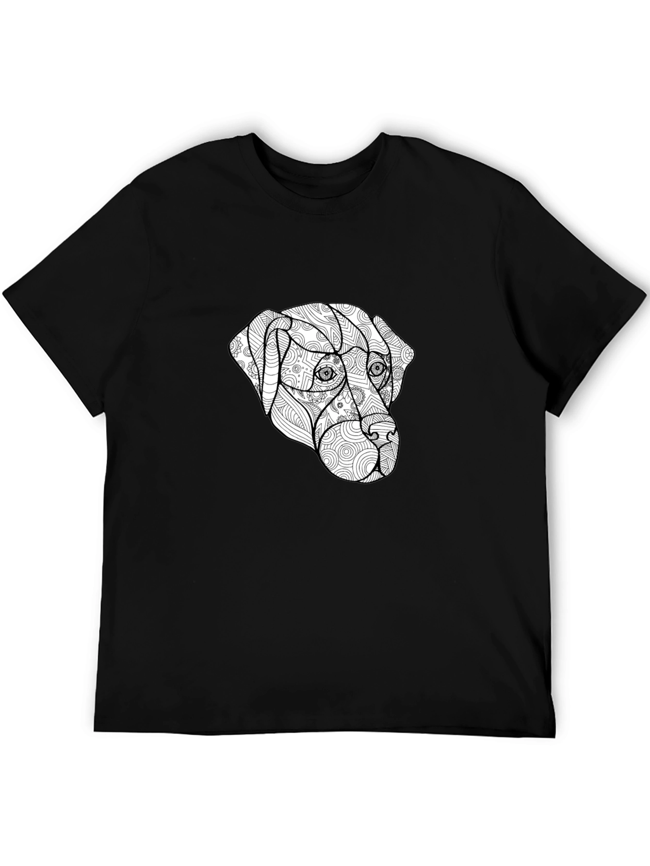 Dog Zentangle T-Shirt - Black